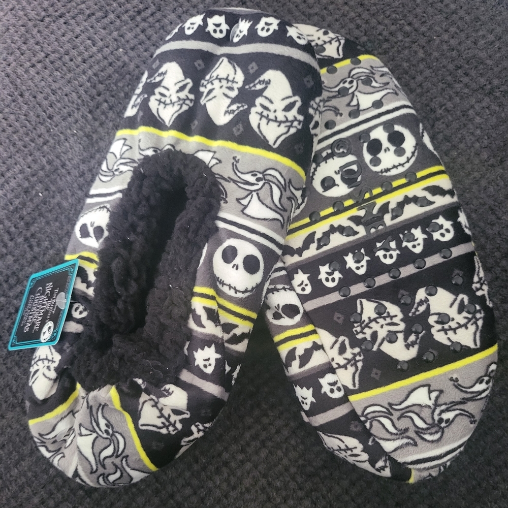 NBC Pair of Jack, Zero and Oogie Boogie Fuzzy Slipper Socks